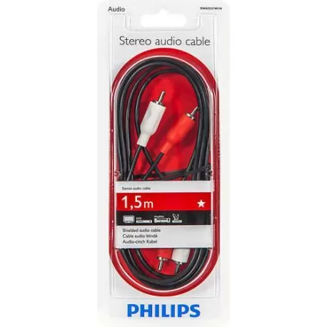 1PHILIPS 2XRCA TO 2XRCA 1.5M AUDIO CABLE