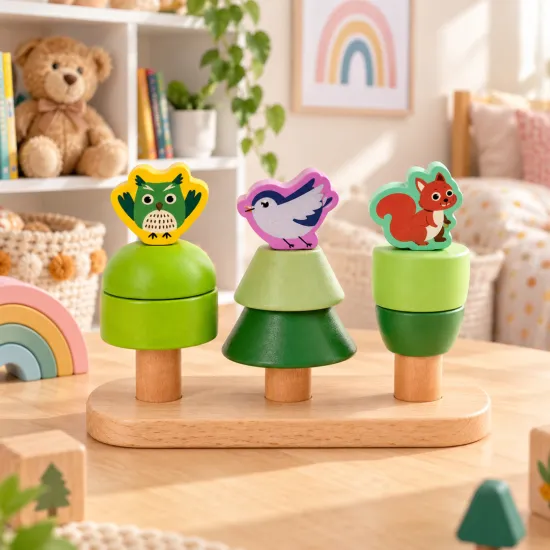 Дрвена едукативна играчка - Жумски животни