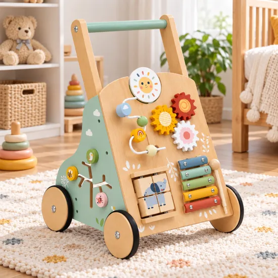 Дрвена проодувалка со активности Tooky Toy
