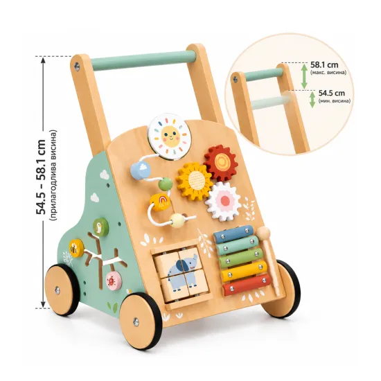 Дрвена проодувалка со активности Tooky Toy
